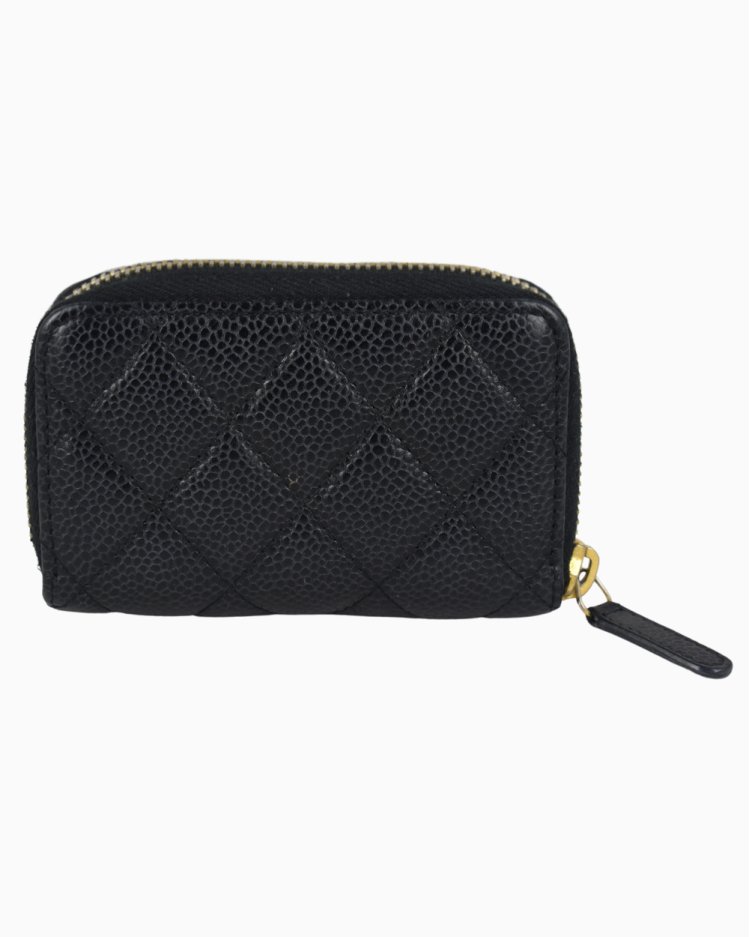 Porta Moedas Chanel Original Caviar Zip Preto Feminino