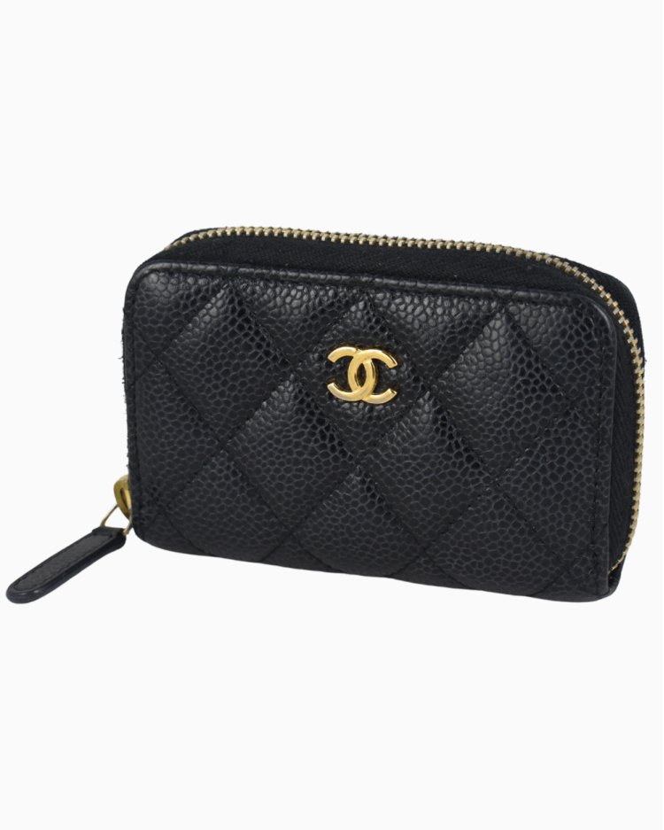 Porta Moedas Chanel Original Caviar Zip Preto Feminino
