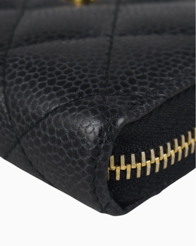 Porta Moedas Chanel Original Caviar Zip Preto Feminino