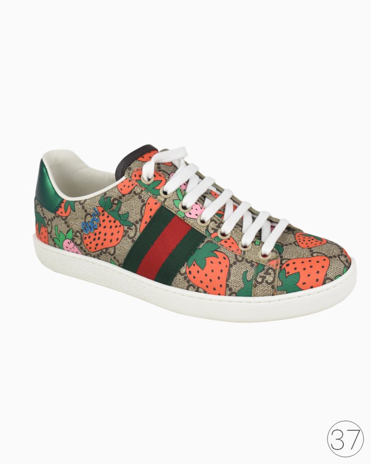 Tênis Gucci Original GG Supreme Ace Morangos Monograma Feminino
