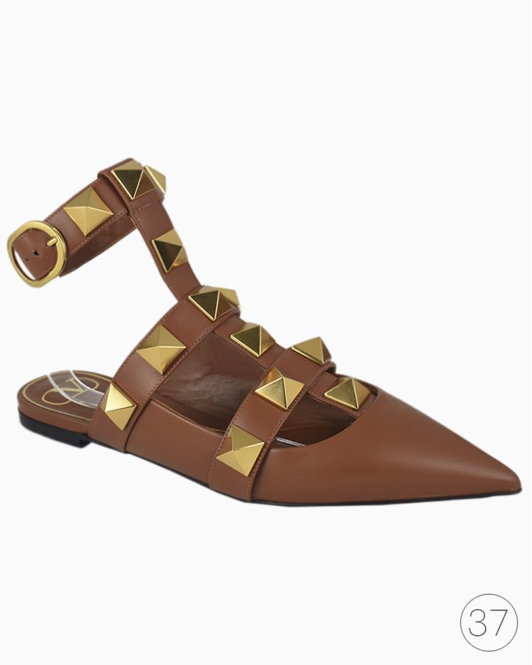 Sapatilha Valentino Original Roman Stud Caramelo Feminina