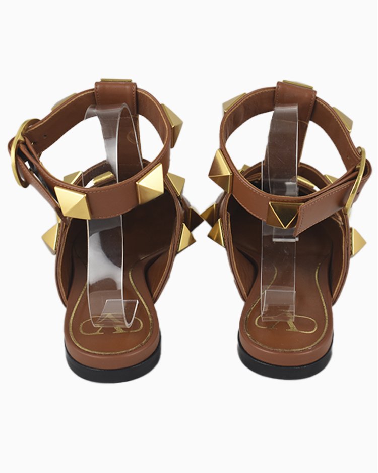 Sapatilha Valentino Original Roman Stud Caramelo Feminina
