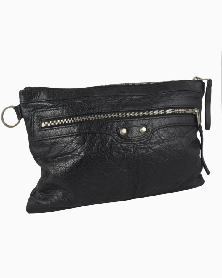 Clutch Balenciaga Original Classic City Preta Feminina