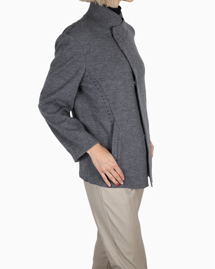 Casaco Emporio Armani Original Lã Cinza Feminino