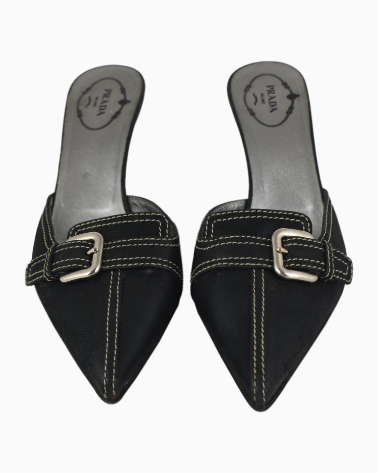 Mule Prada Original Calzature Donna Preto Feminino
