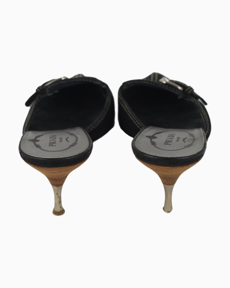 Mule Prada Original Calzature Donna Preto Feminino