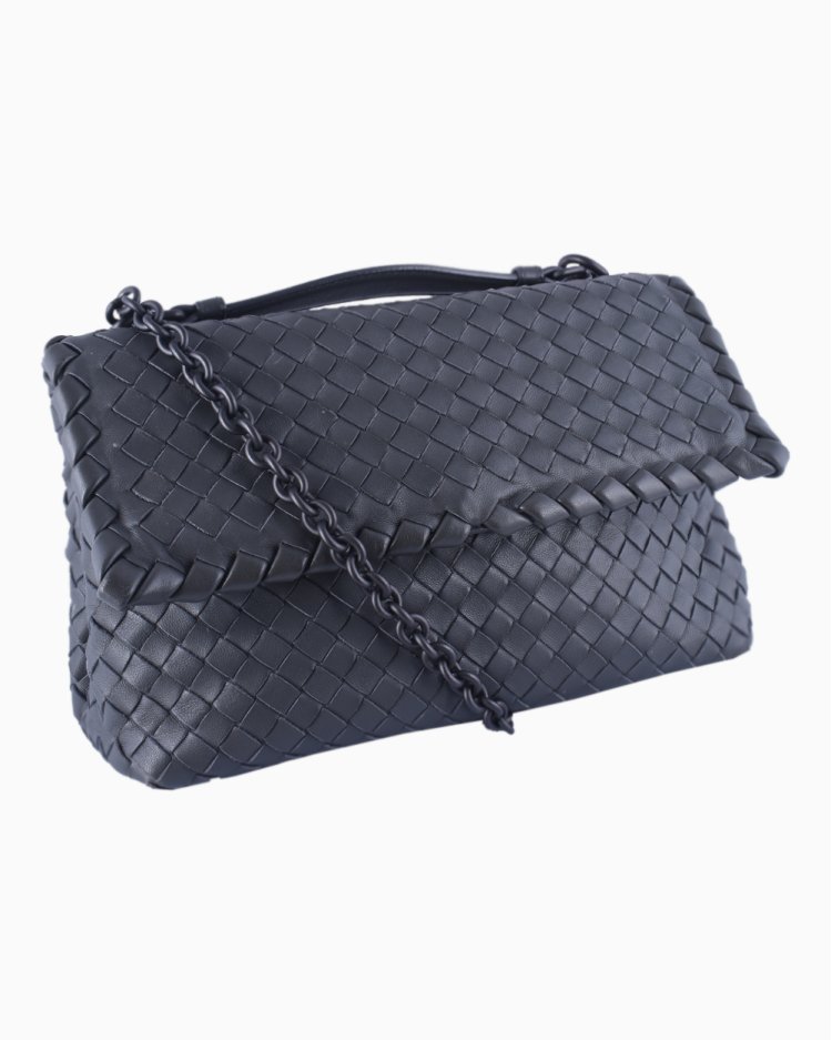 Bolsa Bottega Veneta Original Olimpia Intrecciato Cinza Feminina