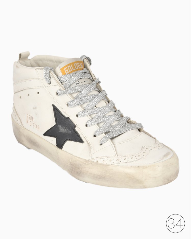 Tênis Golden Goose Original Mid Star Couro Branco Feminino