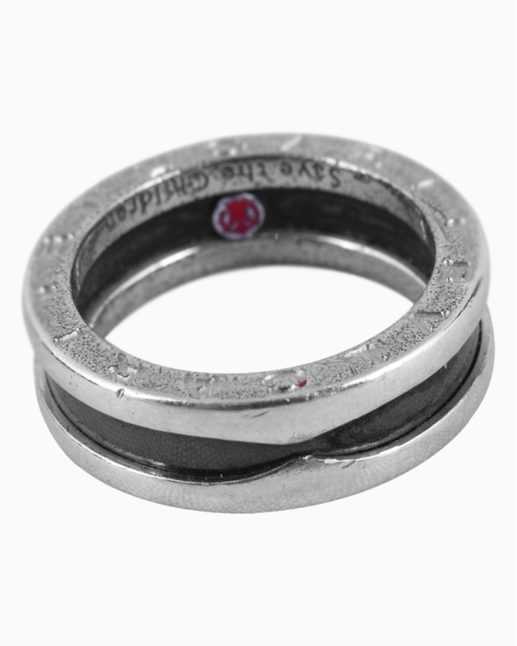 Anel Bvlgari Original Save The Children Prata Unissex