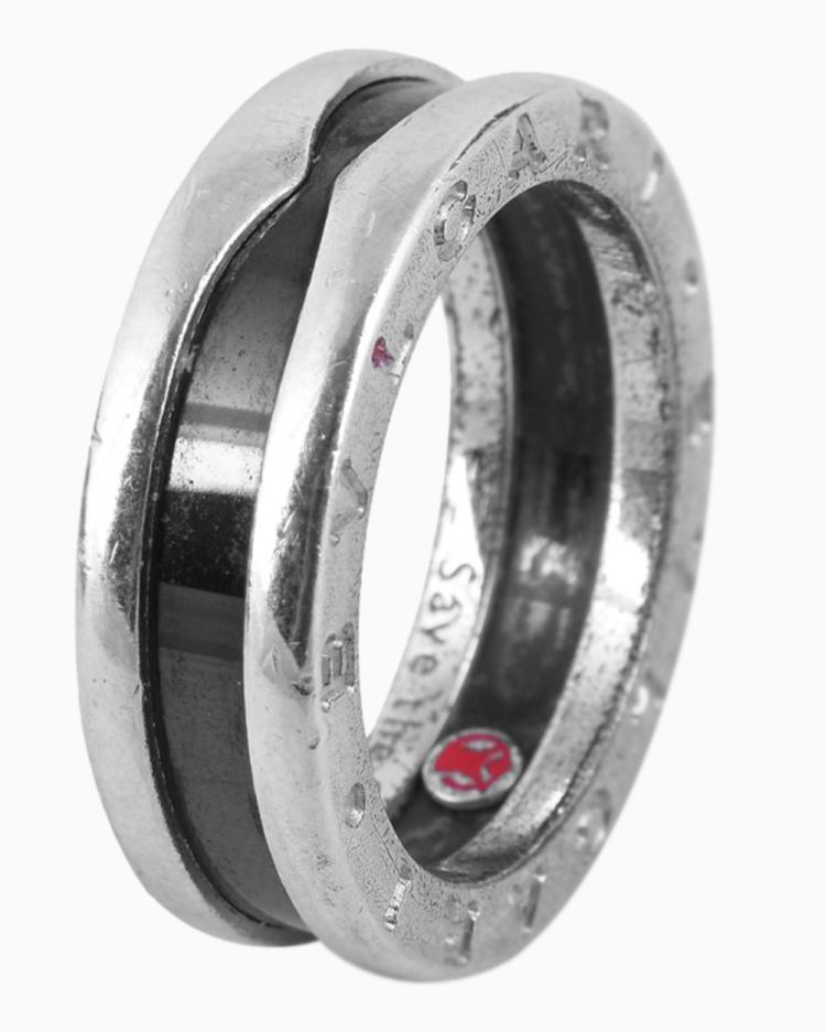 Anel Bvlgari Original Save The Children Prata Unissex