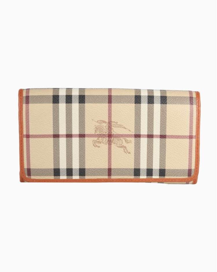Carteira Burberry Bellfield Vintage Check Laranja
