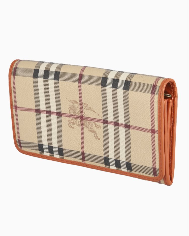 Carteira Burberry Bellfield Vintage Check Laranja