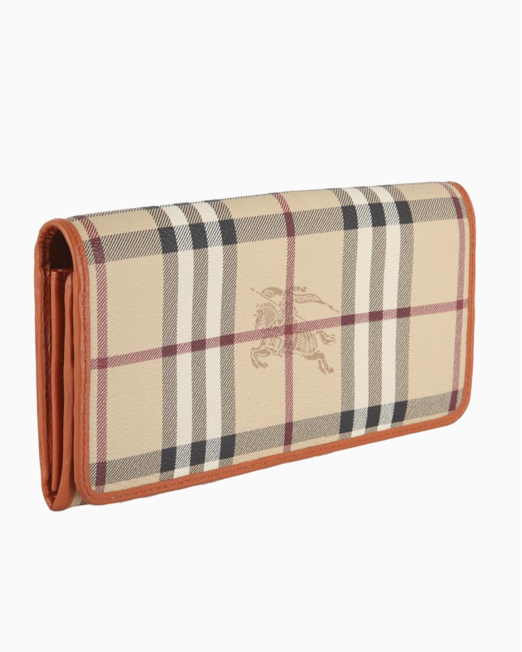 Carteira Burberry Bellfield Vintage Check Laranja