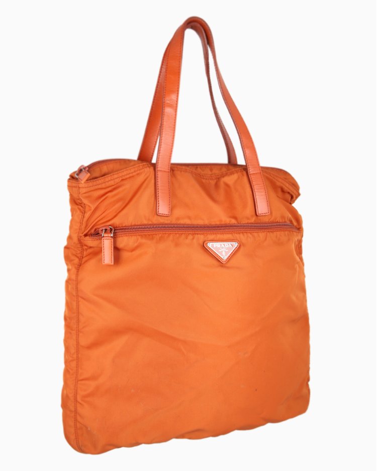 Bolsa Prada Original Nylon Tessuto Laranja Feminina