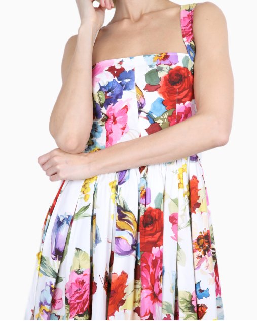 Robe Dolce & Gabbana En Soie Stretch Florale - Taille IT42/US6-8, Occasion Très Bon état