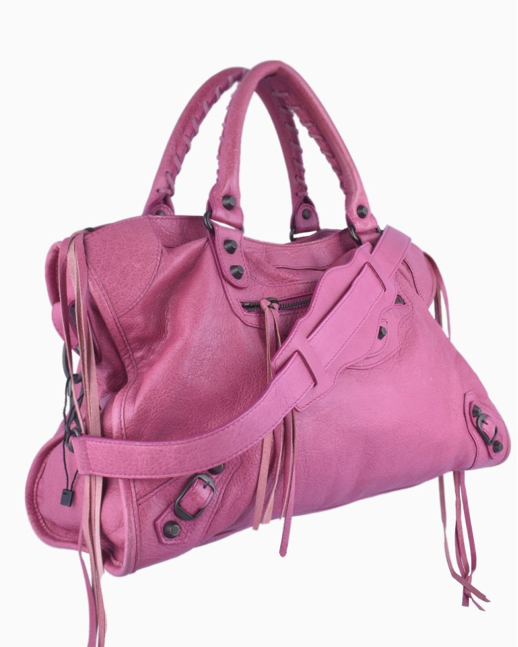 Bolsa Balenciaga Original Motorcycle Classic City Rosa Feminina