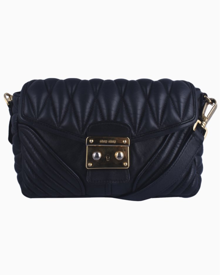 Bolsa Miu Miu Original Pattina Nappa Biker 5BD062 Preta Feminina