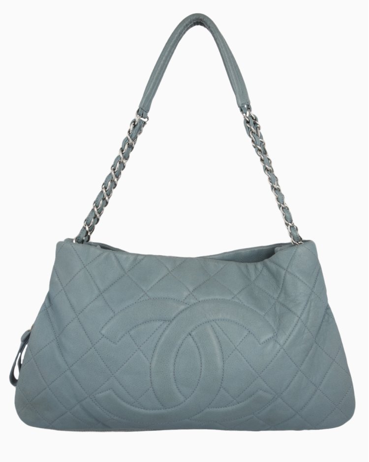 CHANEL エスパ Bolsa Chanel Quilted Expandable Zip Caviar Tote Azul