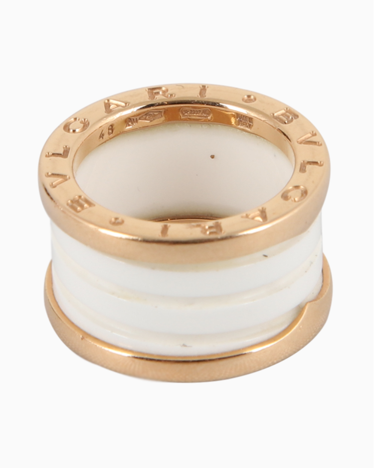 Anel Bvlgari Original B.ZERO1 Ouro 18K Branco Feminino