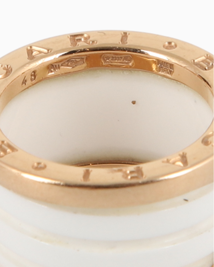 Anel Bvlgari Original B.ZERO1 Ouro 18K Branco Feminino