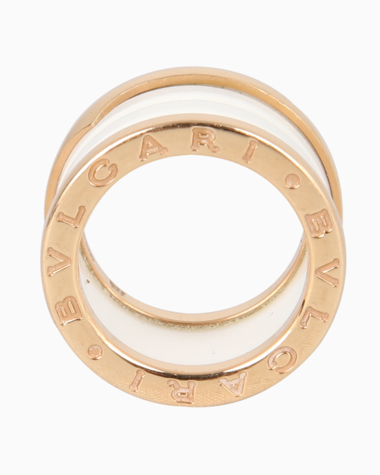 Anel Bvlgari Original B.ZERO1 Ouro 18K Branco Feminino