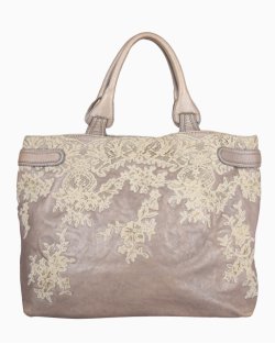 Bolsa Valentino Urban Lace Tote Nude Metalizado