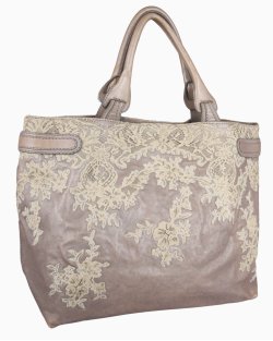 Bolsa Valentino Urban Lace Tote Nude Metalizado