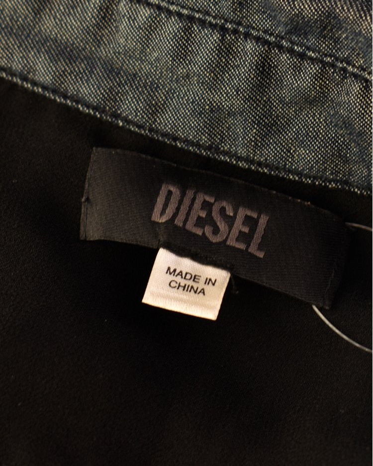 Vestido Diesel Original Tule Jeans Preto e Azul Feminino