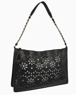 Bolsa Moschino Flores Preta