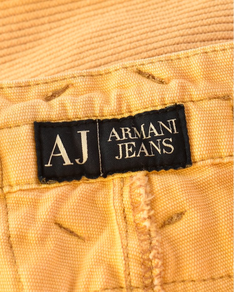 Calça Armani Jeans Original Camurça Amarelo Feminina