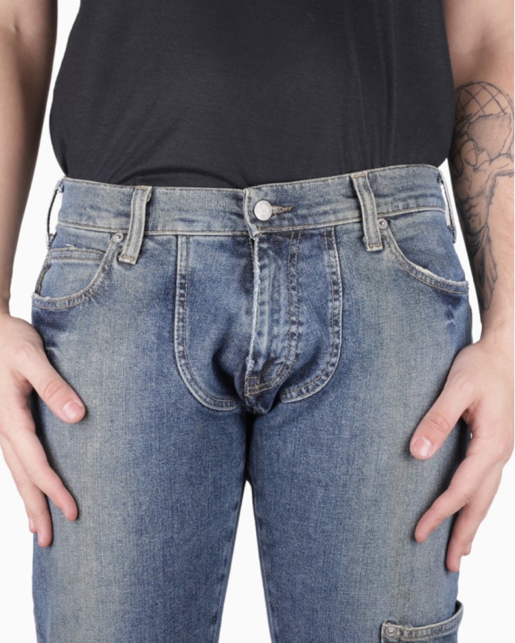 Calça Armani Original Jeans Cargo Azul Masculina