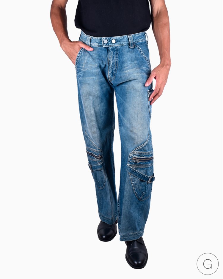 Calça Armani Jeans Original Cargo Bolsos Azul