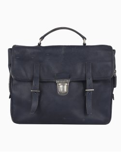 Pasta Prada Couro Azul Marinho