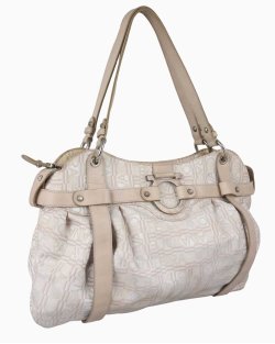 Bolsa Ferragamo Gancini Canvas Monograma Off White
