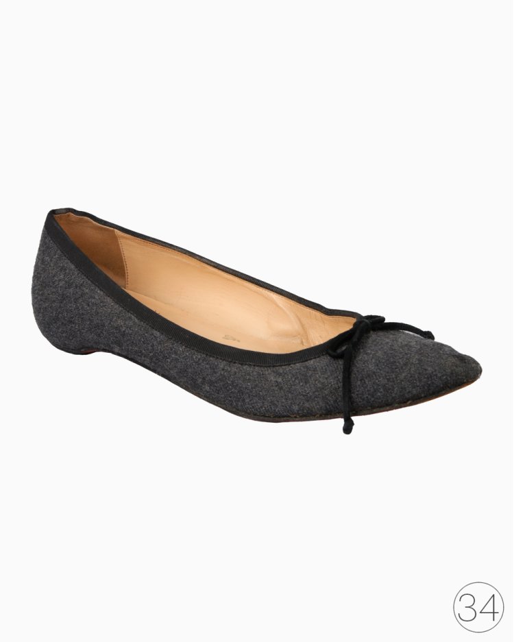 Sapatilha Christian Louboutin Original Lã Cinza Feminina