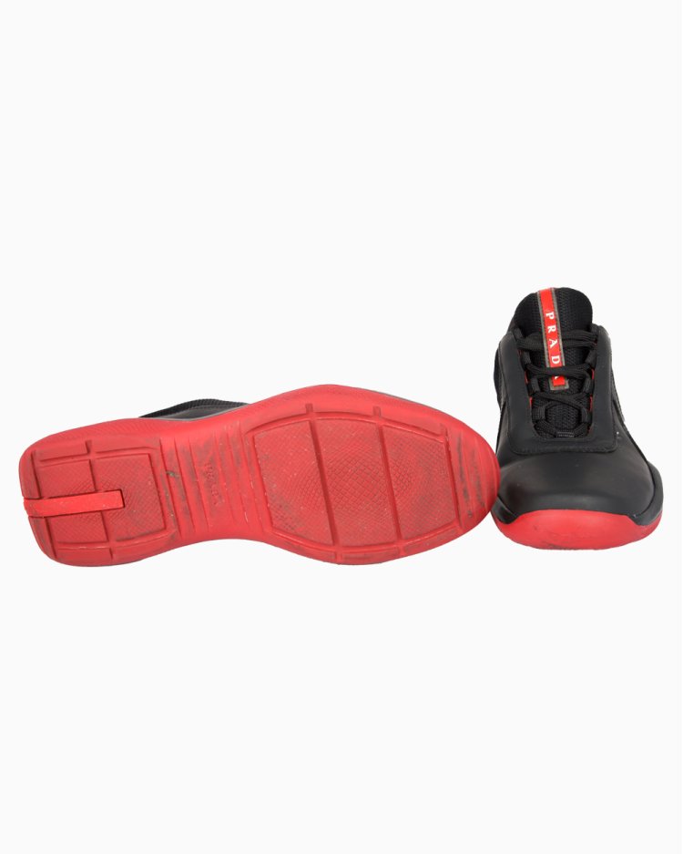 Tênis Prada Original America's Cup Preto e Vermelho Masculino