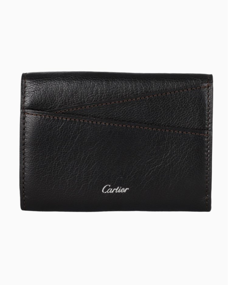 Porta Cartão Cartier Original Couro Preto Feminino