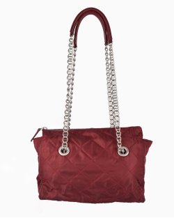 Bolsa Prada Tessuto Nylon Chain Matelassê Vinho