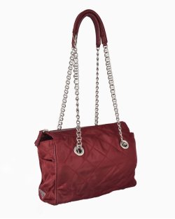 Bolsa Prada Tessuto Nylon Chain Matelassê Vinho