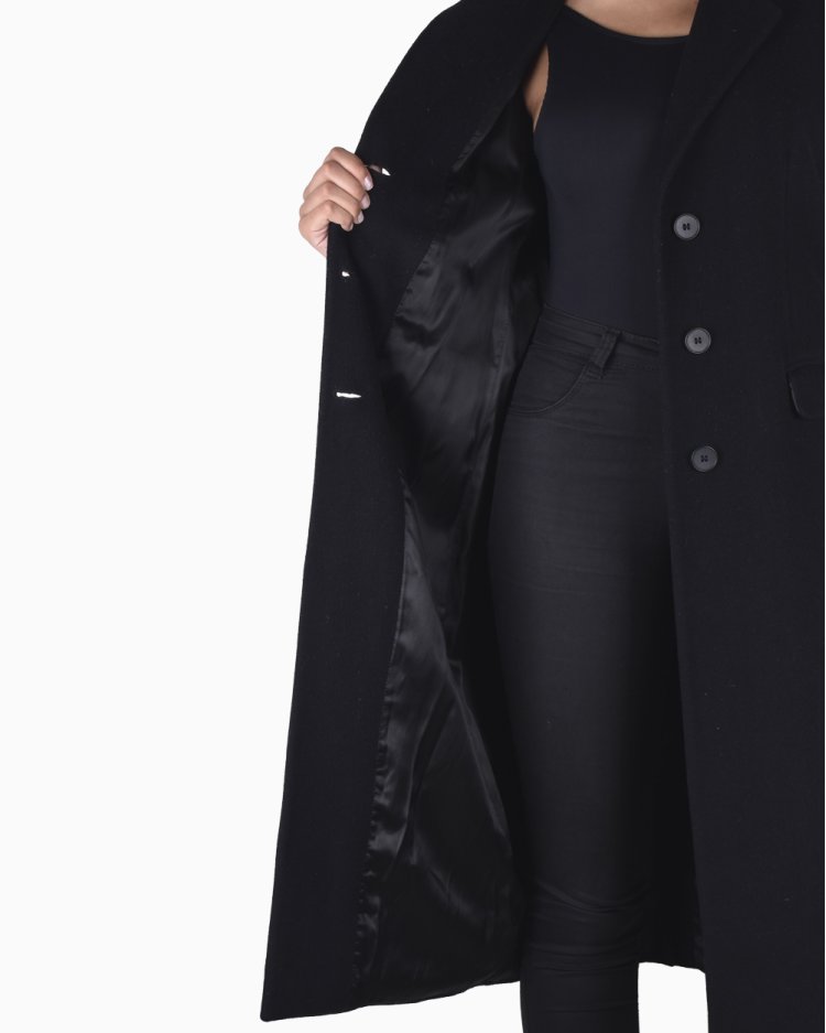 Sobretudo Emporio Armani Original Lã Preto Feminino