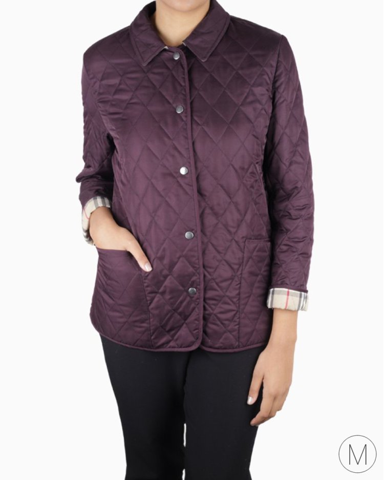 Jaqueta Burberry Original Matelassê Roxo Feminino