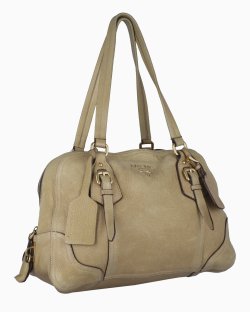 Bolsa Prada Cervo Antik Leather Bauletto Bege