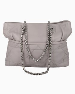 Bolsa Dior Cannage Granville Chain Tote Cinza