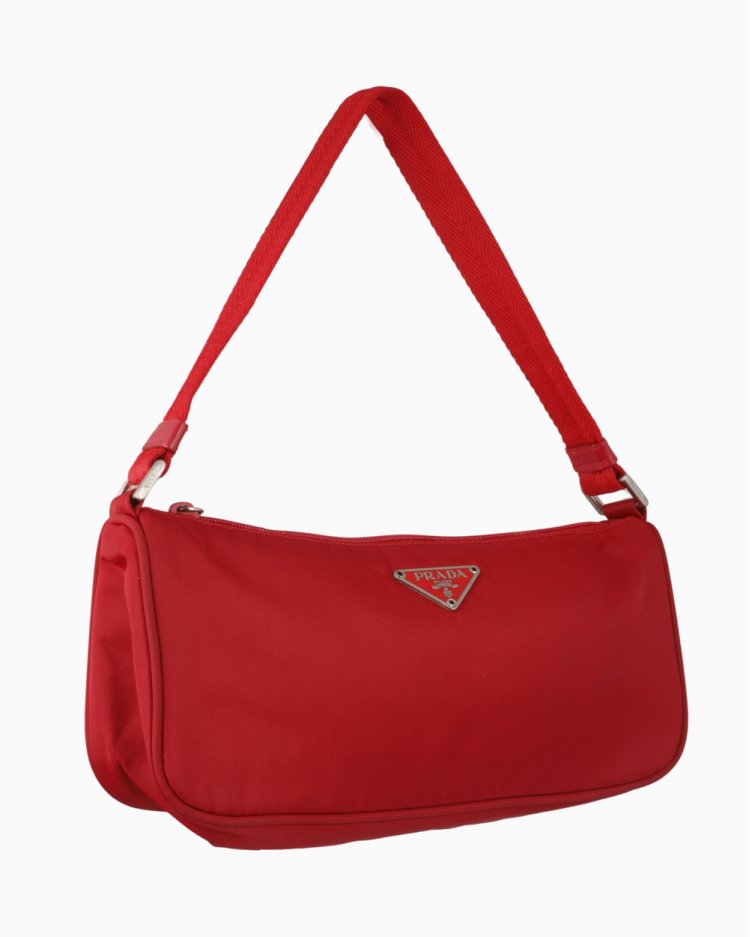 Bolsa Prada Original Nylon Shoulder Vermelha Feminina