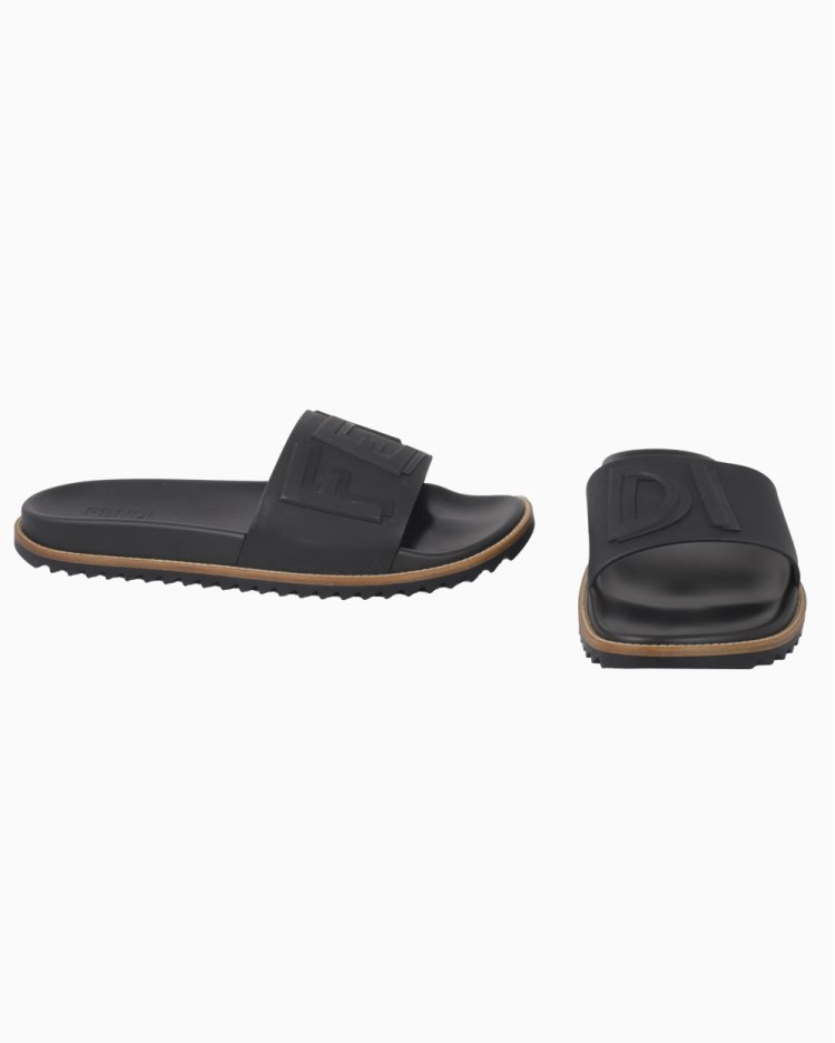 Slide Fendi Original Rubber Preto Masculino