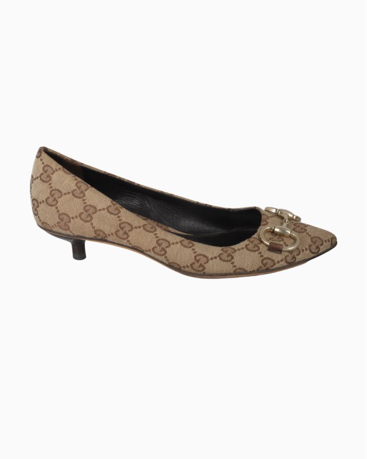 Scarpin Gucci Original Gancini Canvas GG Supreme Feminino