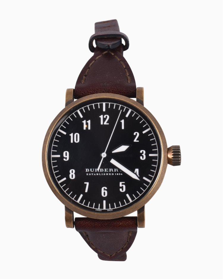 Relógio Burberry Original Wrap Leather Marrom Masculino