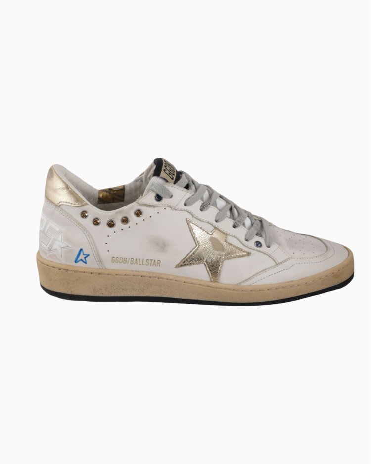 Tênis Golden Goose Original Ball Star Branco Com Dourado Feminino