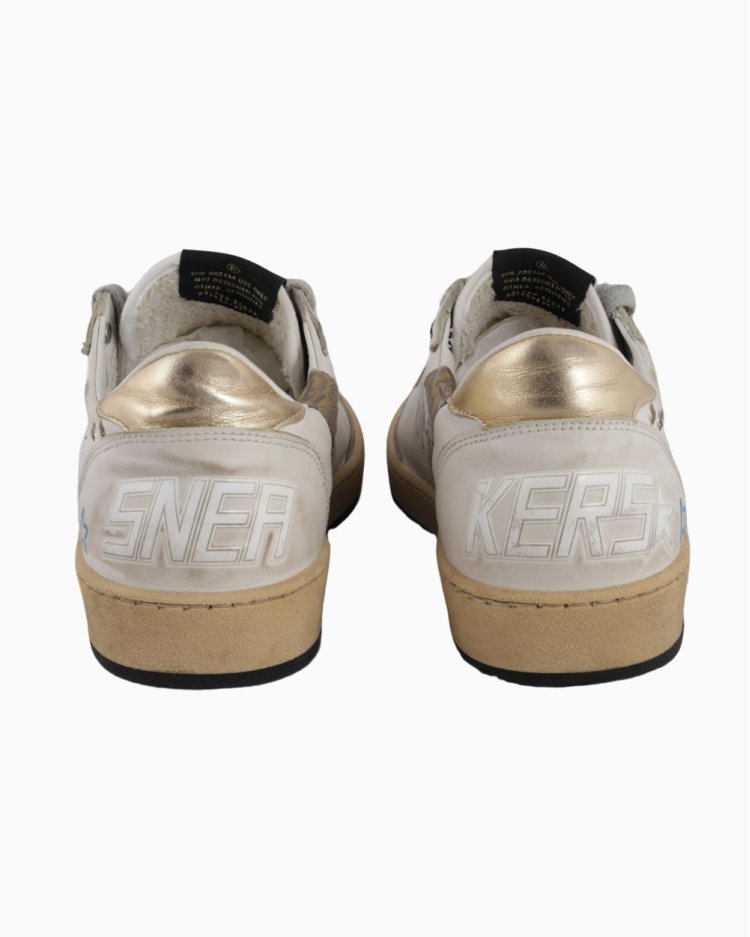 Tênis Golden Goose Original Ball Star Branco Com Dourado Feminino