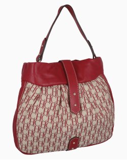 Bolsa Carolina Herrera Logo Vermelha e Bege
